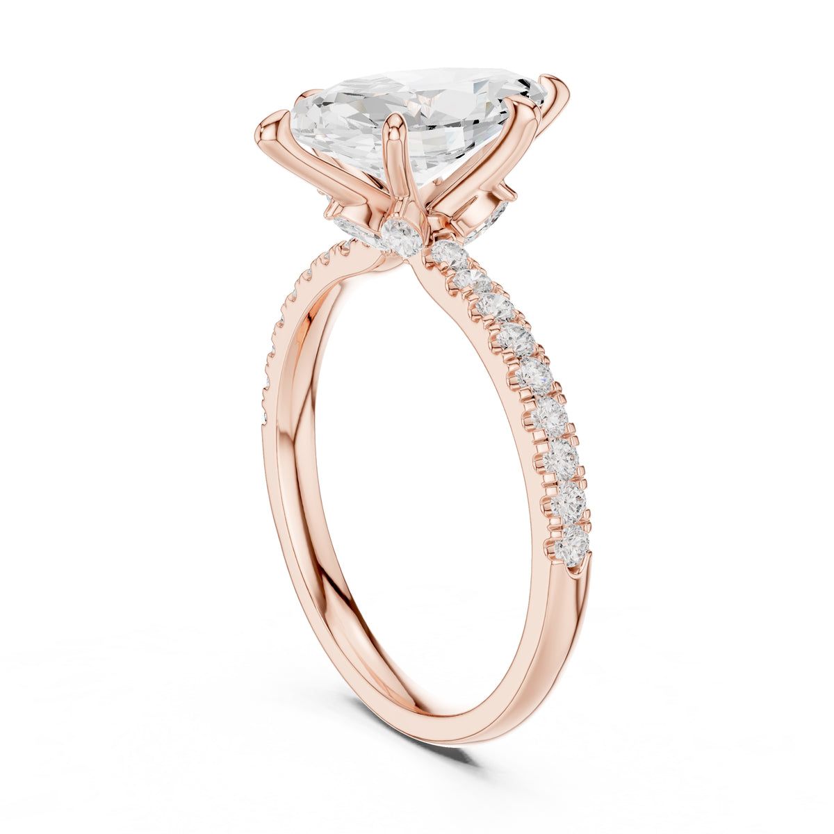 1.50 ct Marquise Vintage Pave Ring 1.5ct Rose Gold