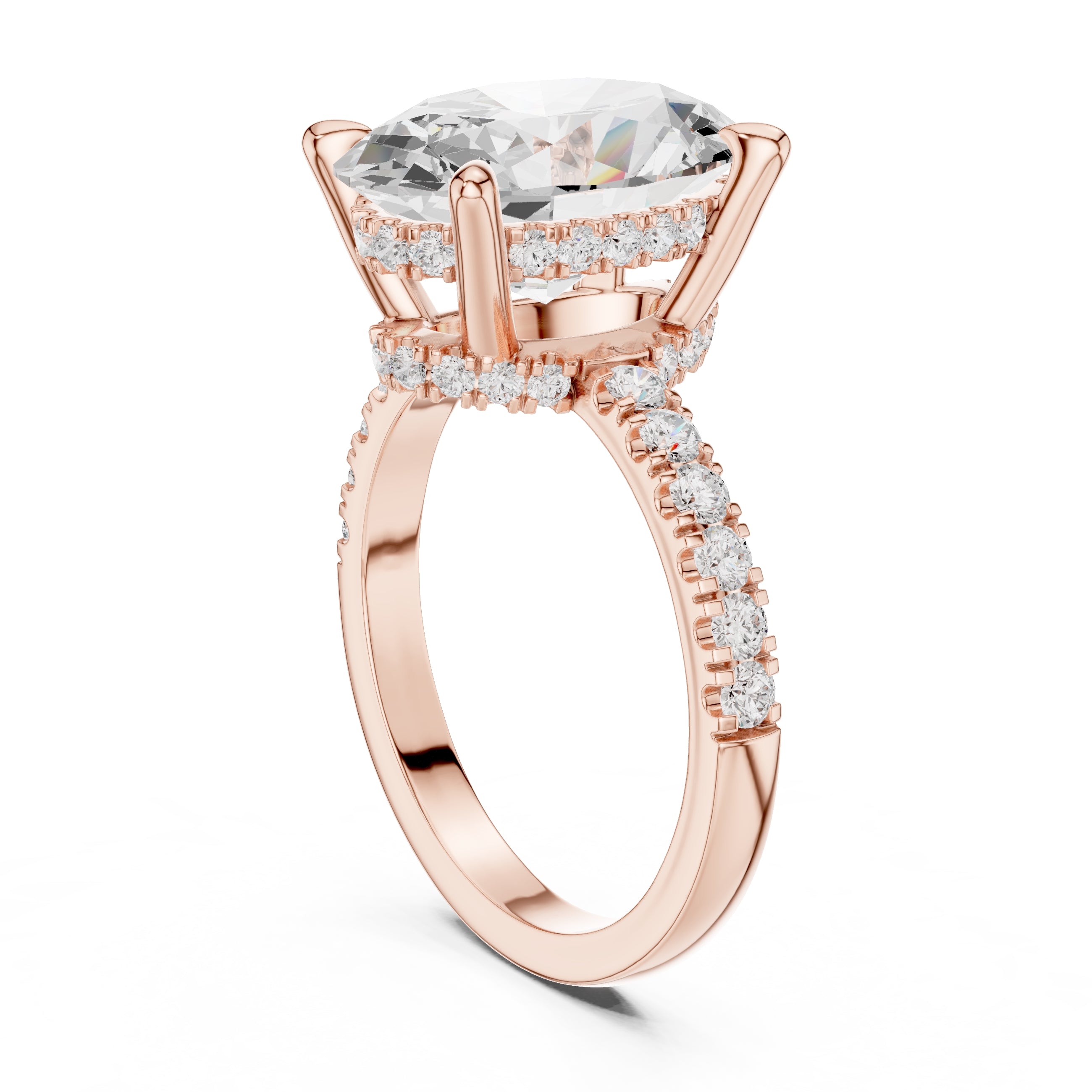 4.00 ct Oval Majestic Solitaire Ring 4ct Rose Gold