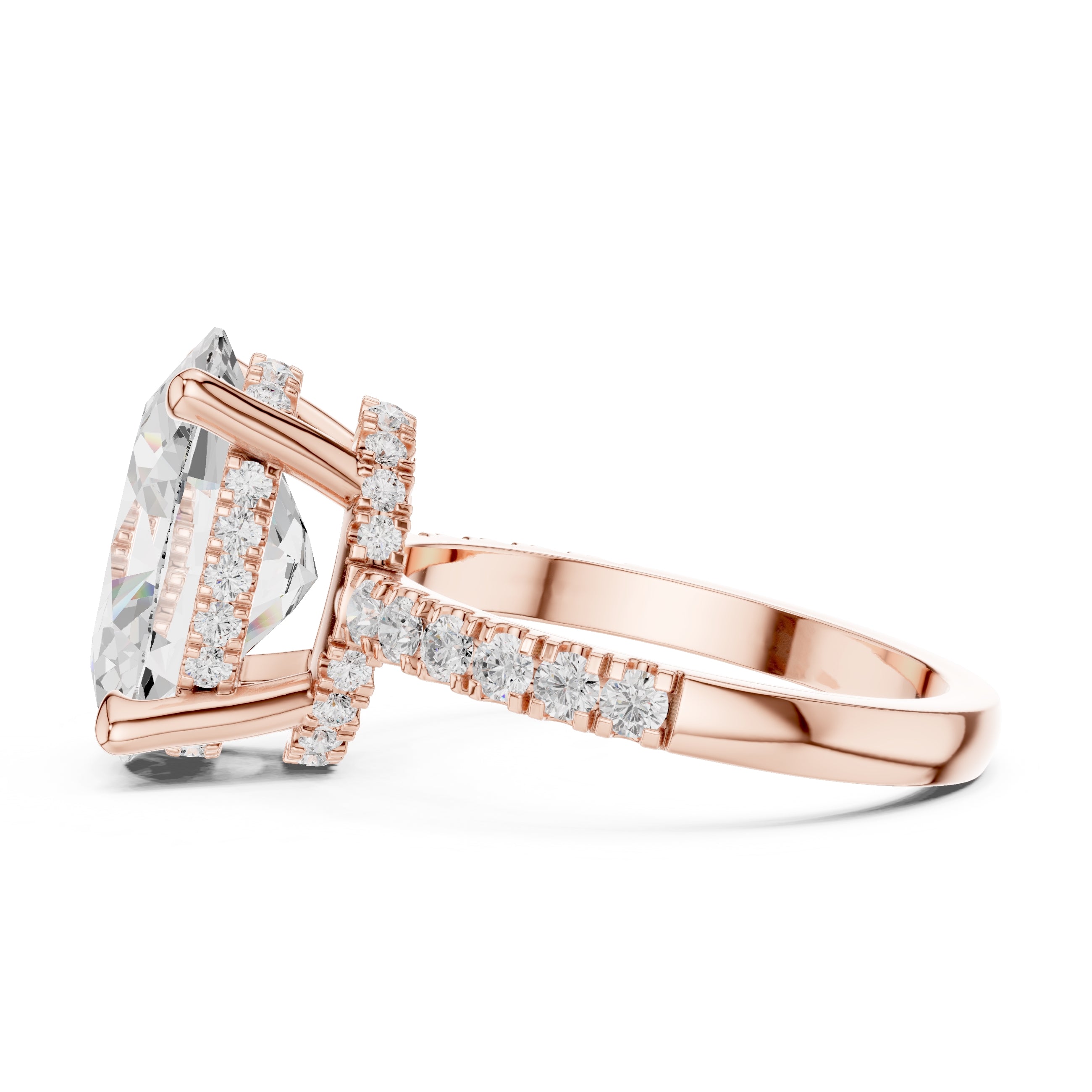 4.00 ct Oval Majestic Solitaire Ring 4ct Rose Gold