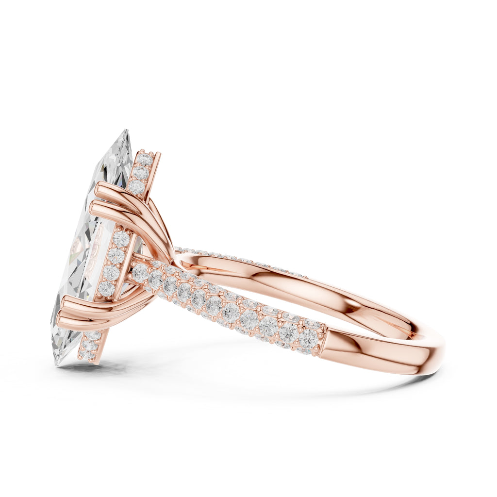 4.00 ct Marquise Grandeur Ring 4ct Rose Gold