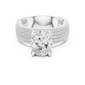 3.00 ct Oval Multi-Row Pave Statement Ring 3ct White Gold