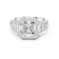 3.00 ct Asscher Grandeur Halo Ring 3ct White Gold
