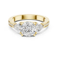 2.00 ct Round Trillion Three Stone Lab-Grown Diamond Ring 1.5ct Yellow Gold