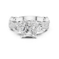2.50 ct Princess Split-Shank Three-Stone Ring 2.5ct White Gold