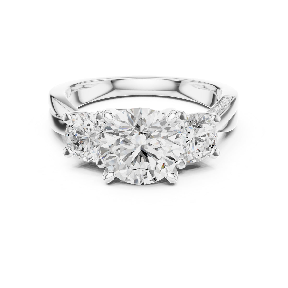 2.00 ct Round Three Stone Ring 2ct White Gold