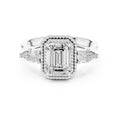 1.31 ct Emerald Cut Pear Halo Ring 1.31ct White Gold