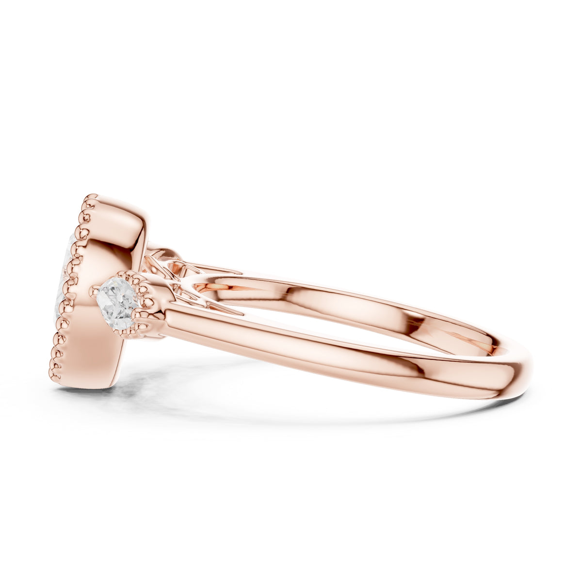 1.31 ct Pear Marquise Halo Ring 1.31ct Rose Gold