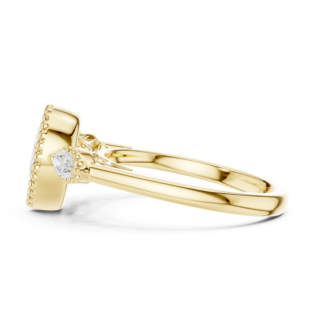 1.31 ct Pear Marquise Halo Ring 1.31ct Yellow Gold