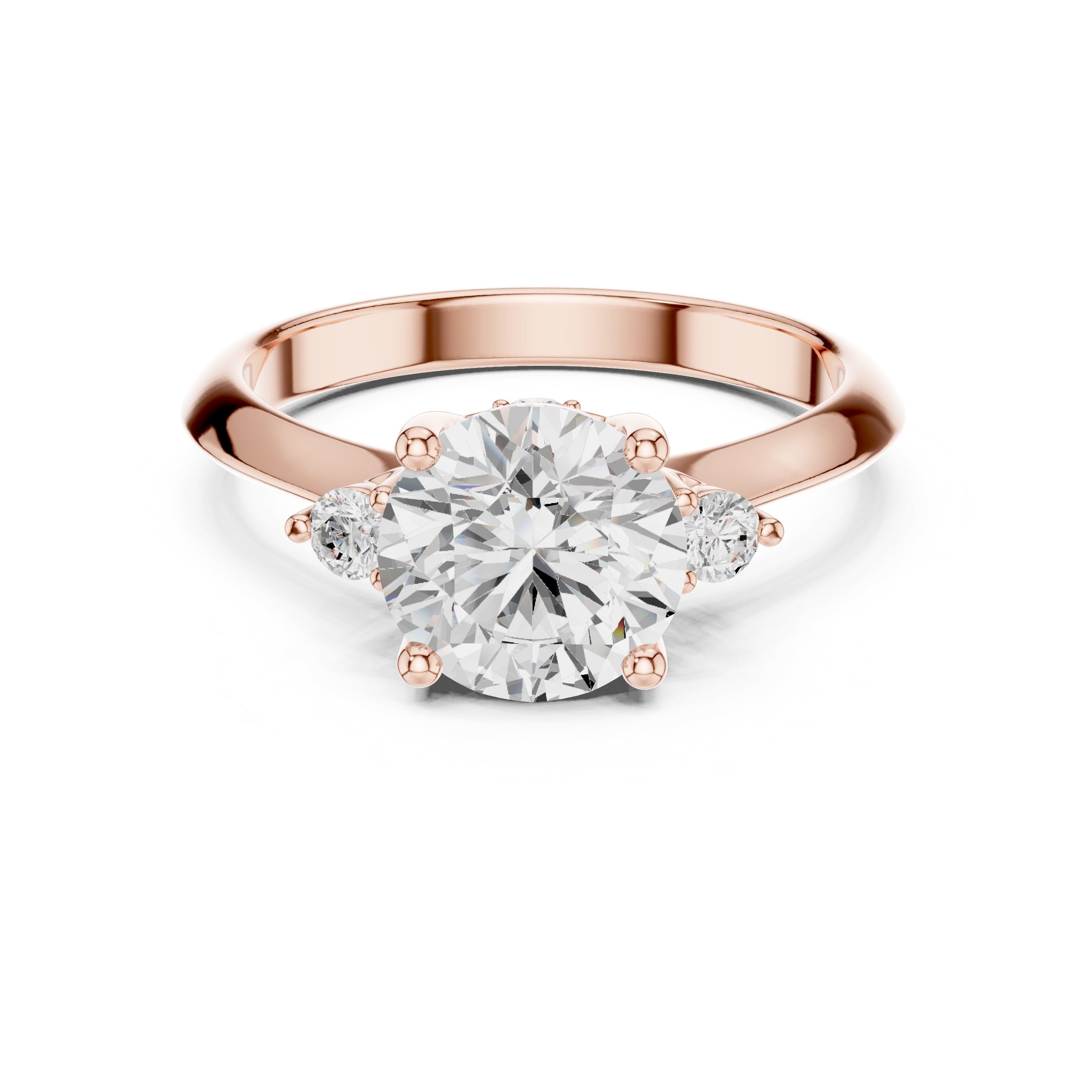 2.00 ct Round Lab-Grown Diamond Ring 2ct Rose Gold