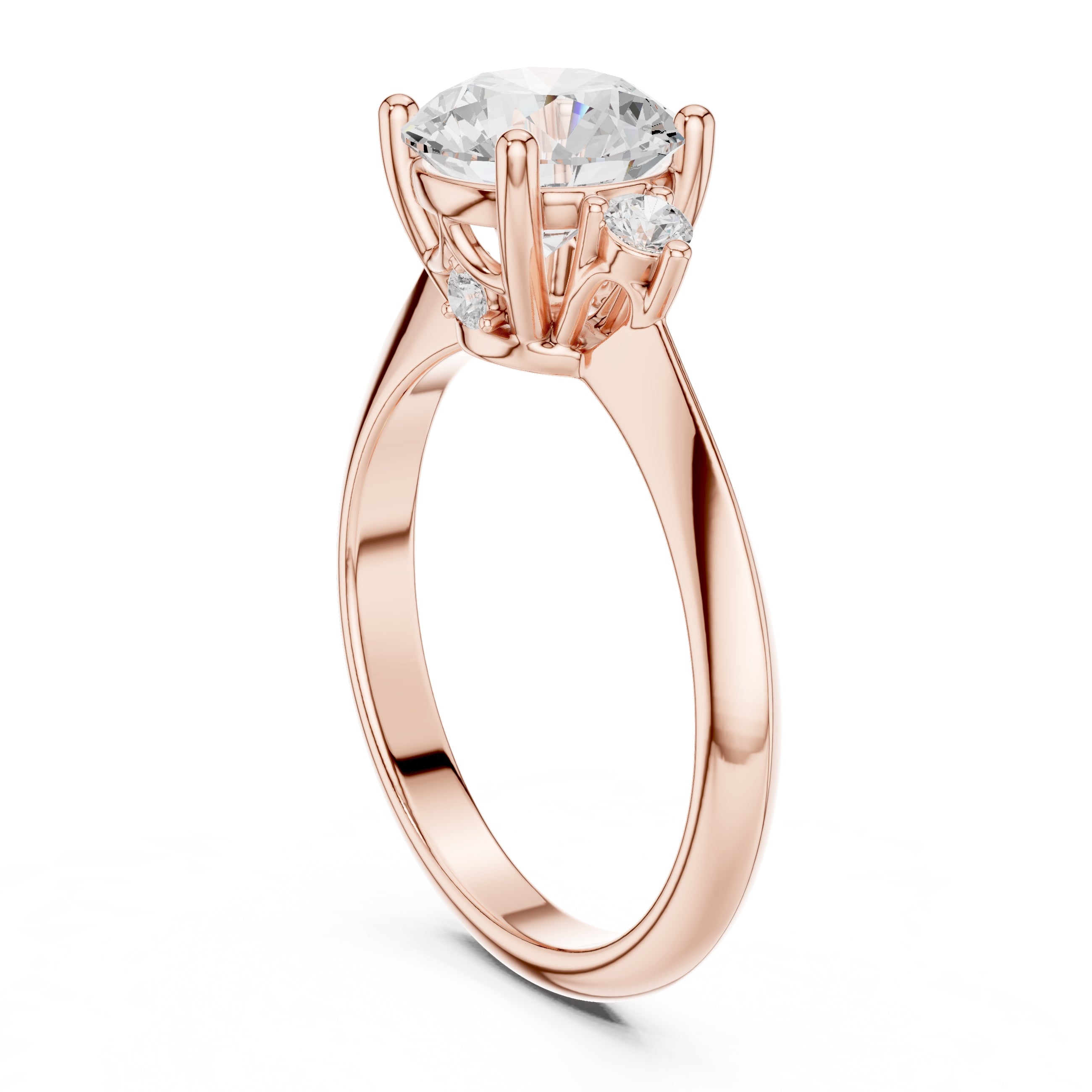 2.00 ct Round Lab-Grown Diamond Ring 2ct Rose Gold