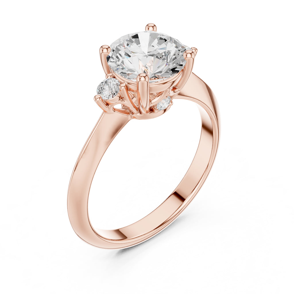 2.00 ct Round Lab-Grown Diamond Ring 2ct Rose Gold
