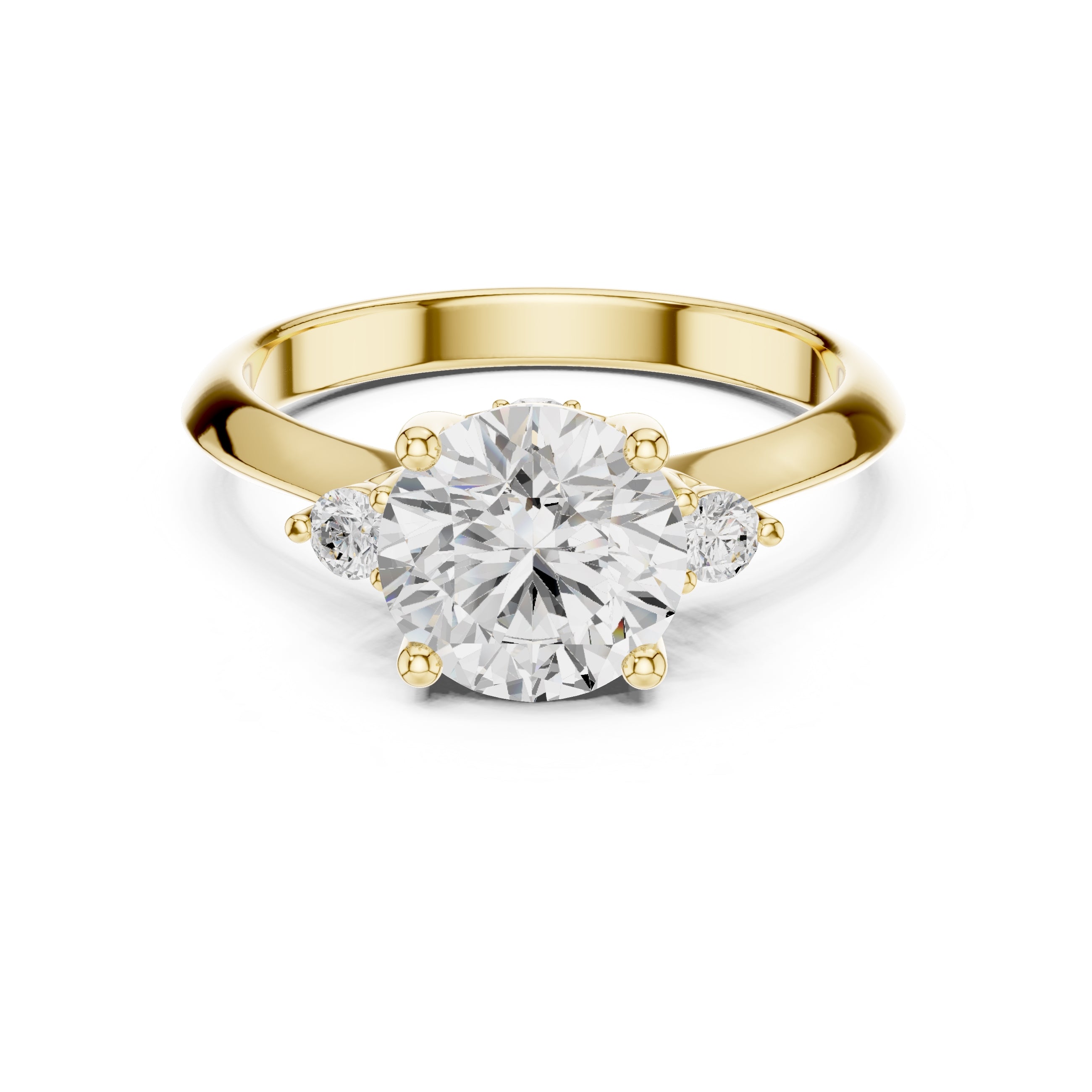 2.00 ct Round Lab-Grown Diamond Ring 2ct Yellow Gold