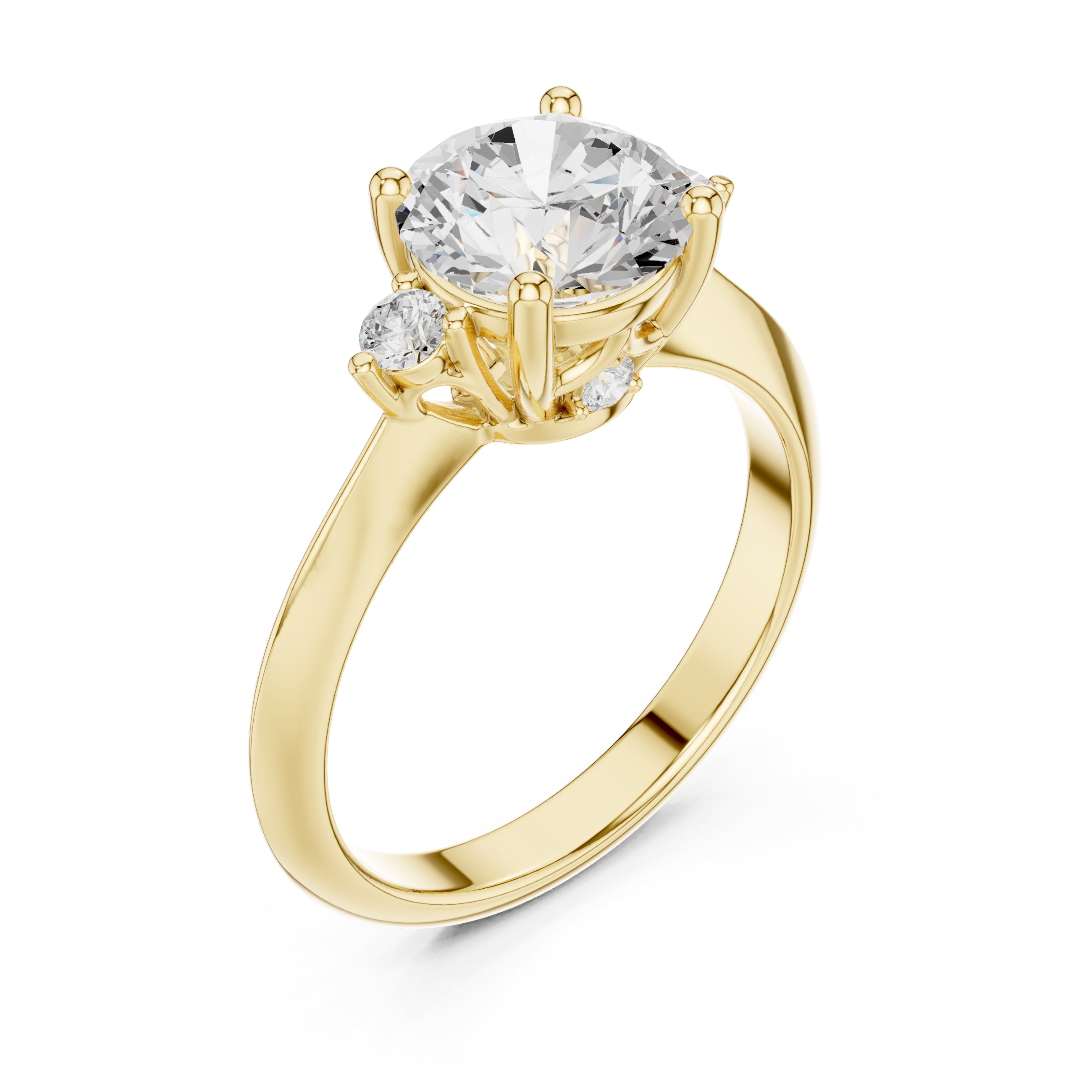 2.00 ct Round Lab-Grown Diamond Ring 2ct Yellow Gold