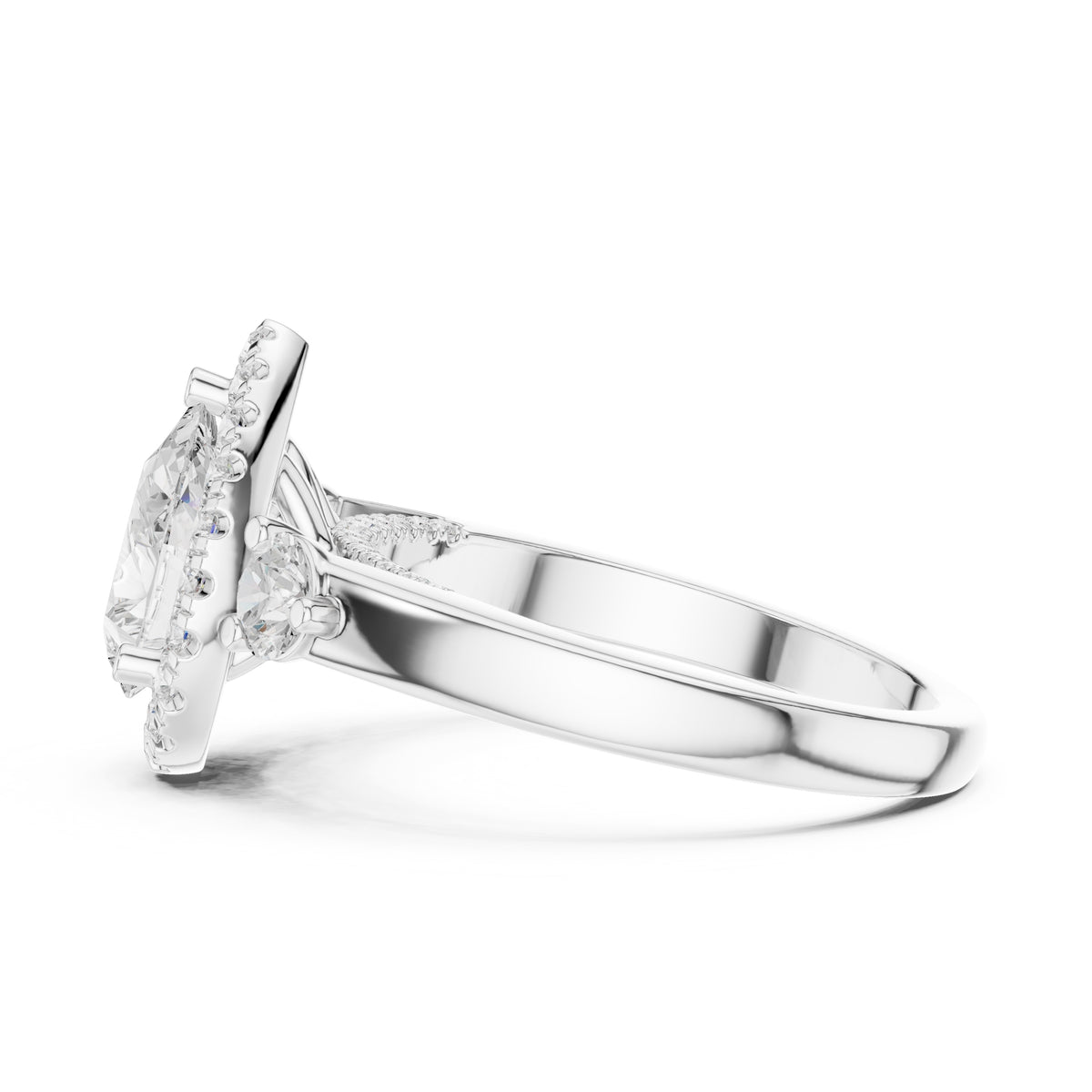 1.20 ct Pear Halo Lab-Grown Diamond Ring 1.2ct White Gold