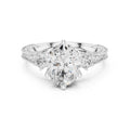 2.50 ct Oval Vintage Filigree Three-Stone Ring 2.5ct White Gold