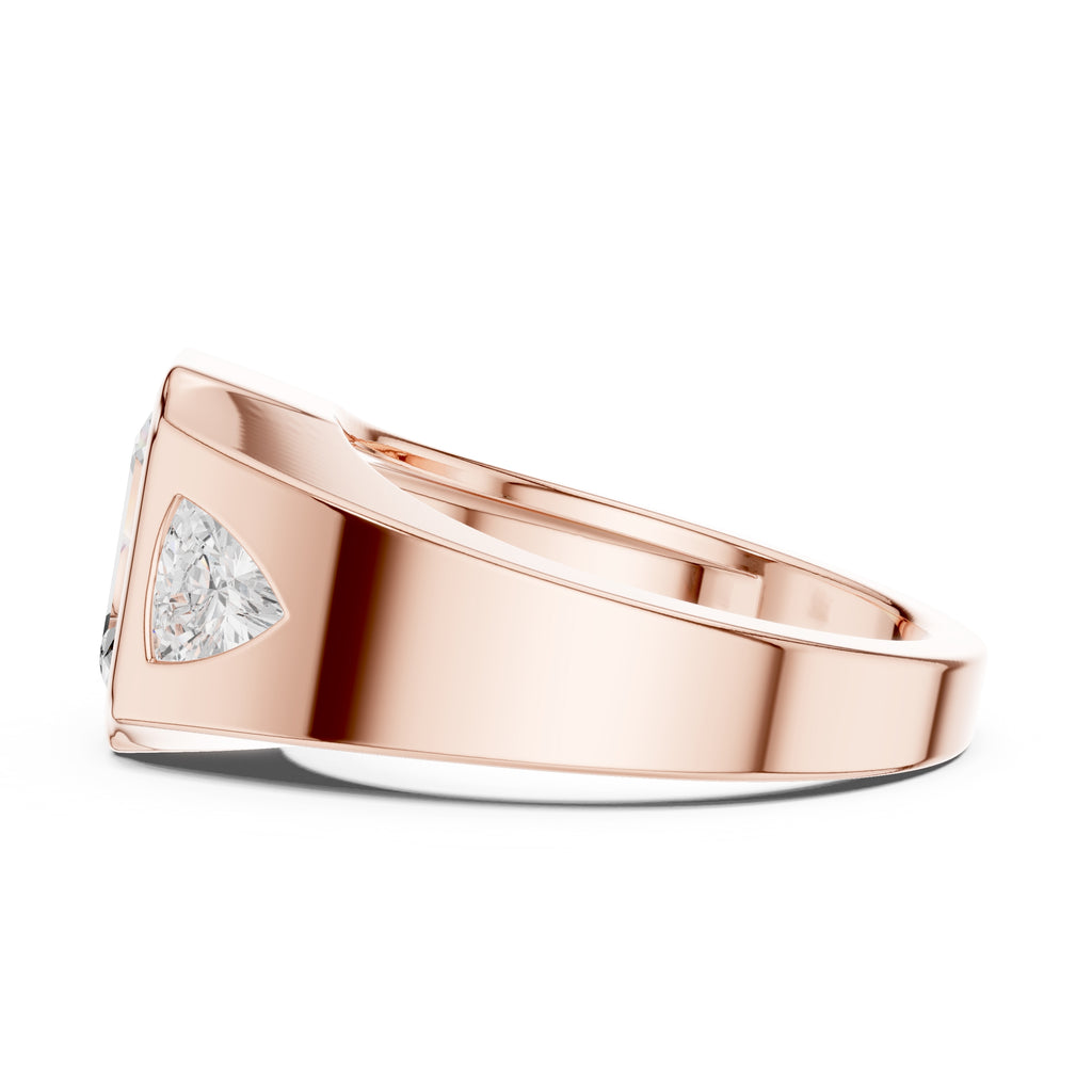 2.00 ct Emerald Trillion Bezel Statement Ring 2ct Rose Gold