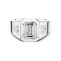 2.00 ct Emerald Trillion Bezel Statement Ring 2ct White Gold