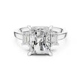 2.50 ct Radiant Emerald Three Stone Ring 2.5ct White Gold