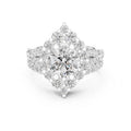 1.50 ct Round Multi-Row Halo Bridal Set 1.5ct White Gold