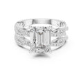 2.50 ct Emerald Cut Split-Shank Bridal Ring Set 2.5ct White Gold