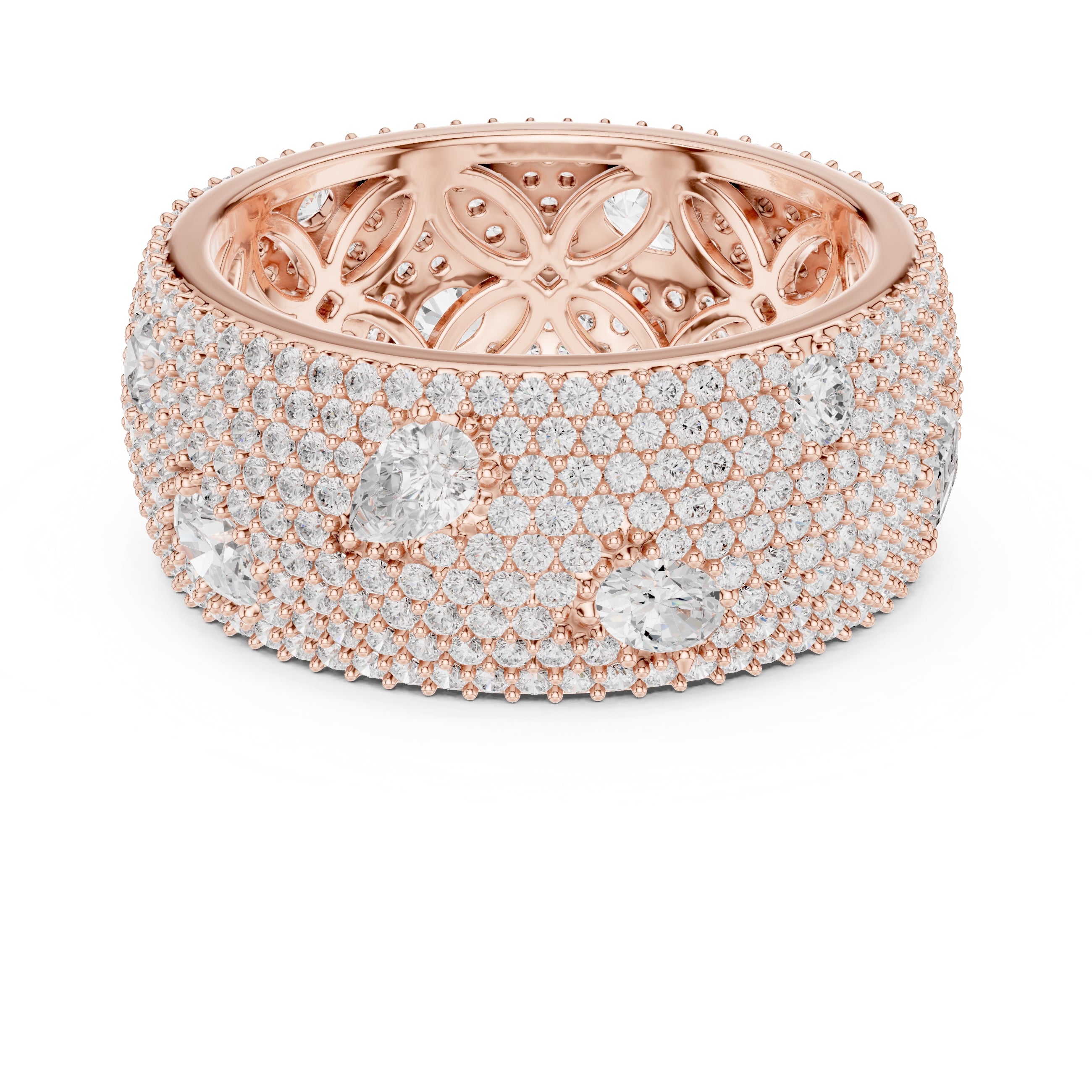 Pave Lab-Grown Diamond Statement Band Rose Gold