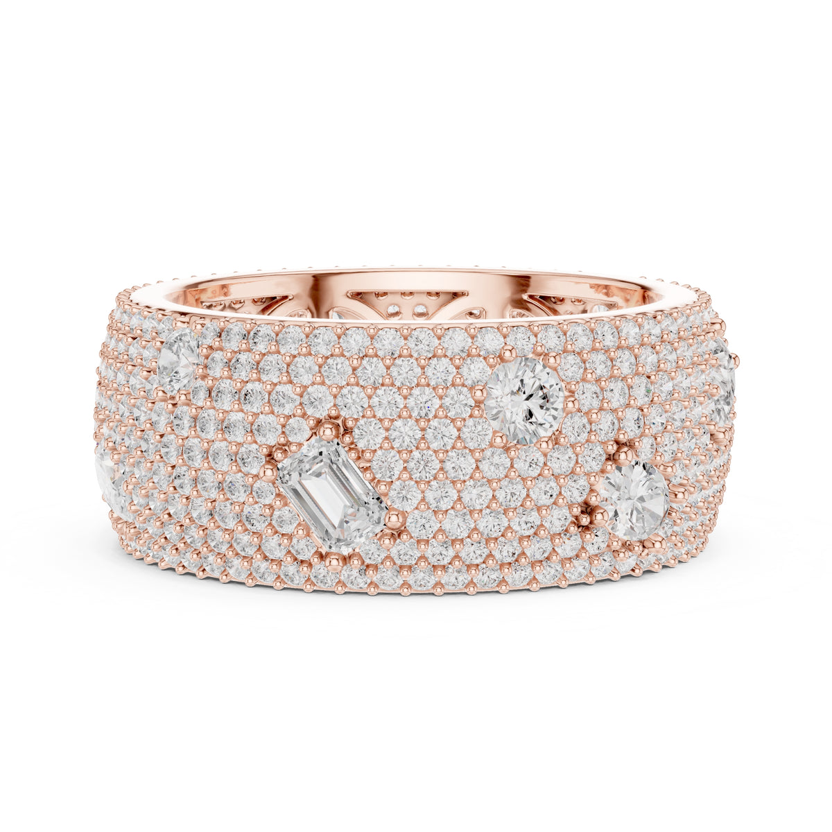 Pave Lab-Grown Diamond Statement Band Rose Gold