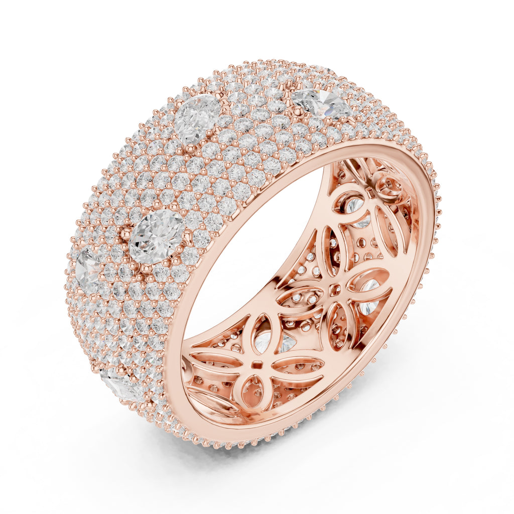 Pave Lab-Grown Diamond Statement Band Rose Gold