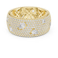Pave Lab-Grown Diamond Statement Band Yellow Gold