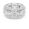 Emerald Cut & Pear Cluster Band White Gold