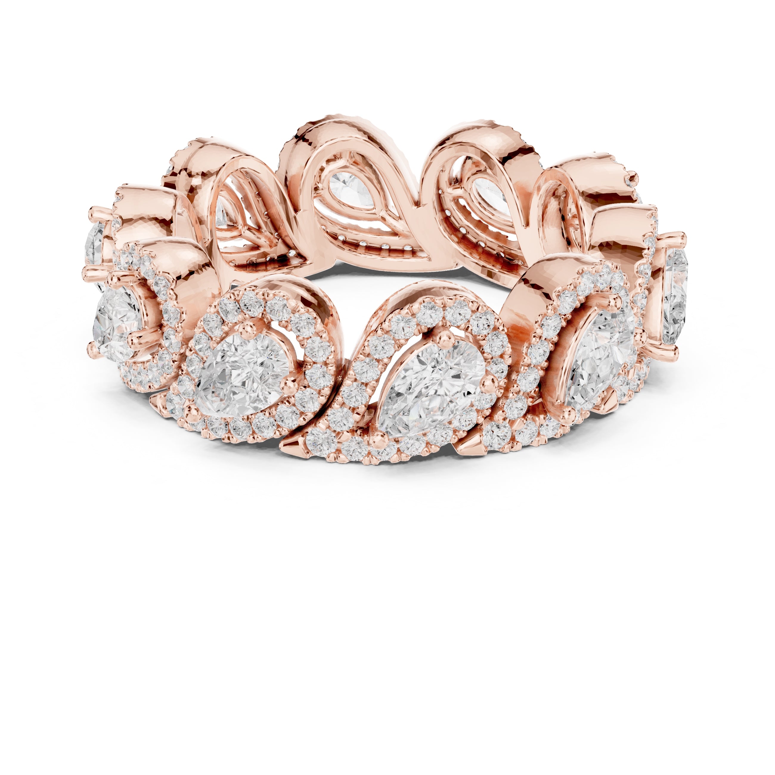 Pear Lab-Grown Diamond Eternity Band Rose Gold