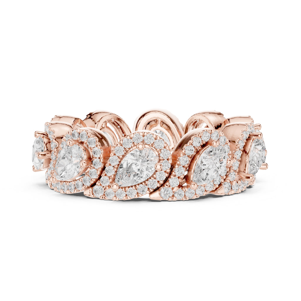 Pear Lab-Grown Diamond Eternity Band Rose Gold
