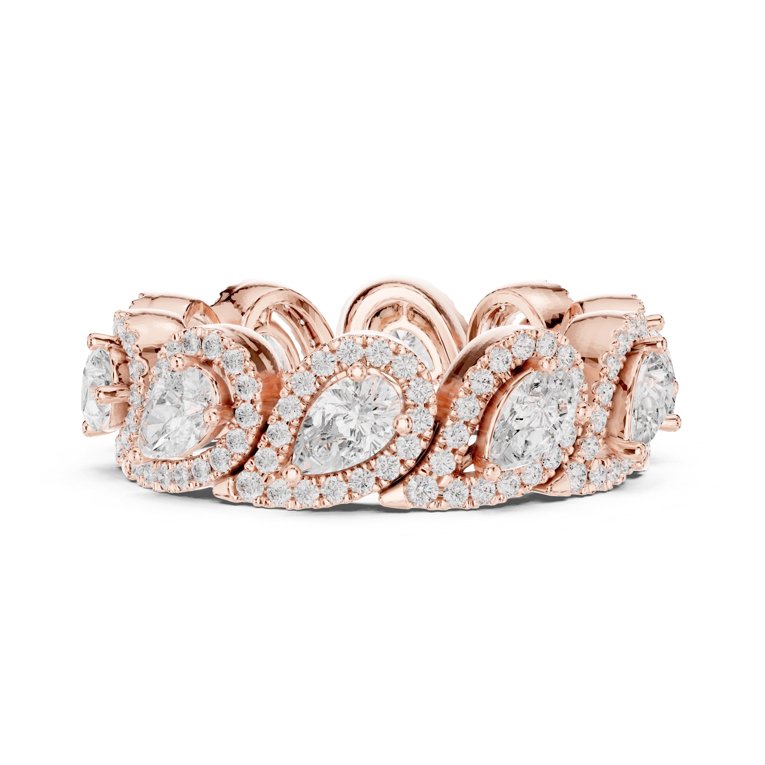 Pear Lab-Grown Diamond Eternity Band Rose Gold