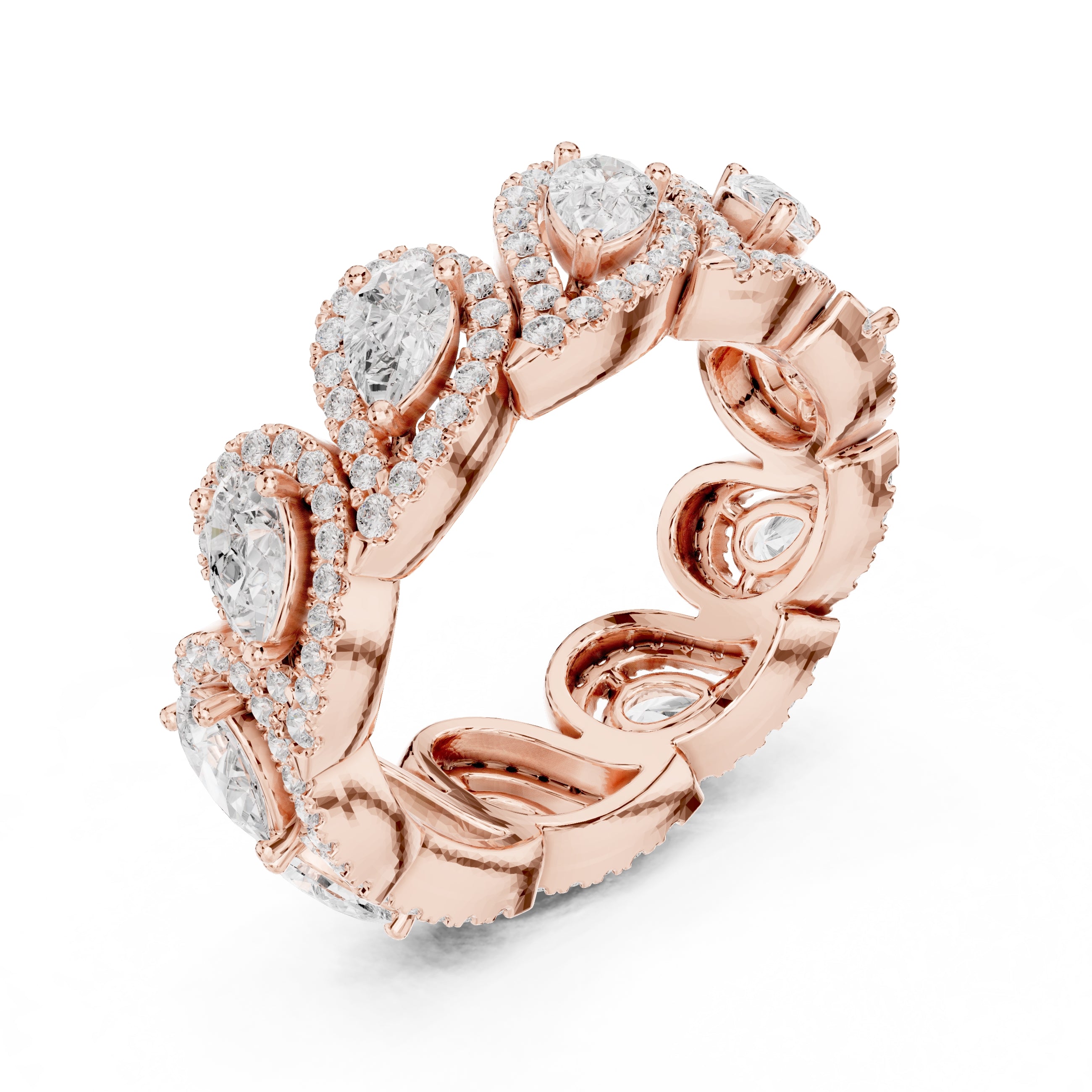 Pear Lab-Grown Diamond Eternity Band Rose Gold