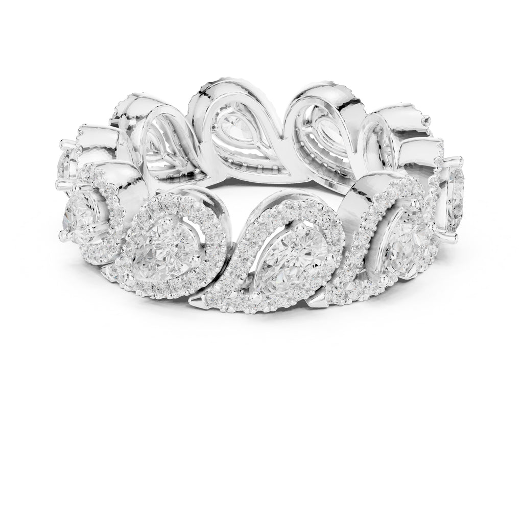 Pear Lab-Grown Diamond Eternity Band White Gold