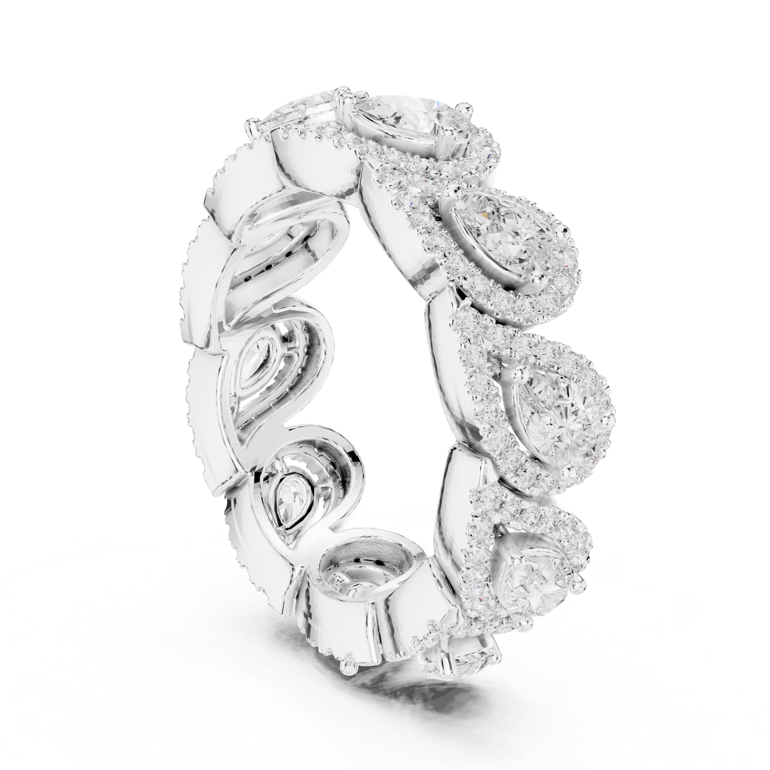 Pear Lab-Grown Diamond Eternity Band White Gold