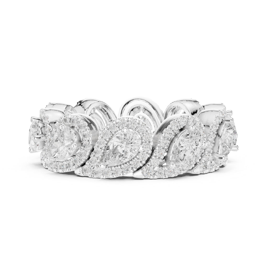 Pear Lab-Grown Diamond Eternity Band White Gold