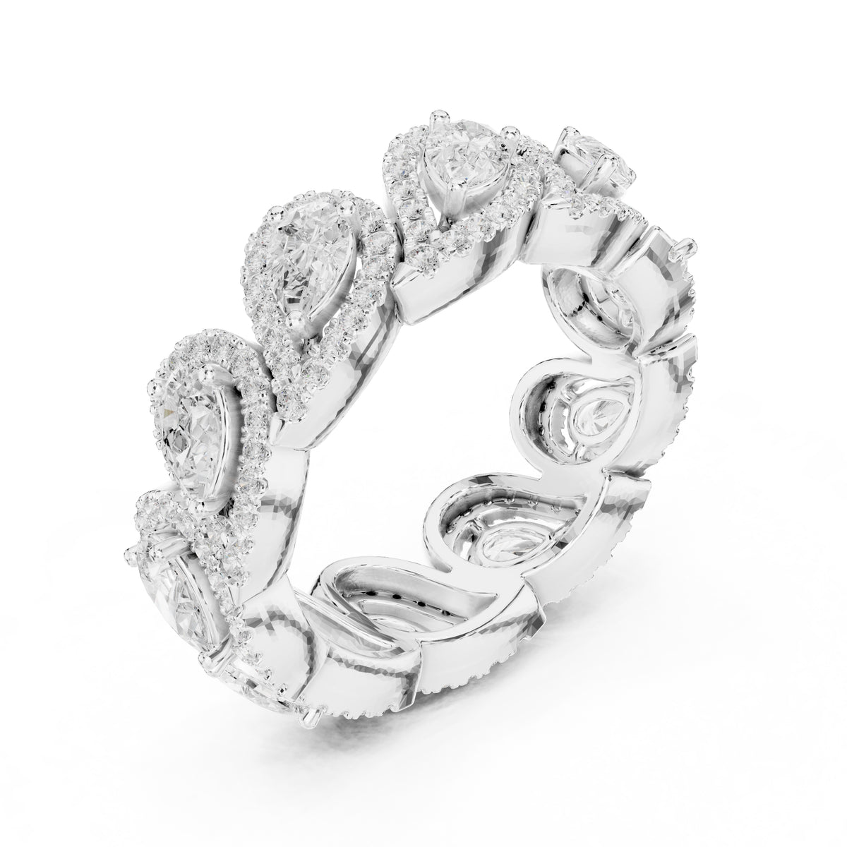 Pear Lab-Grown Diamond Eternity Band White Gold