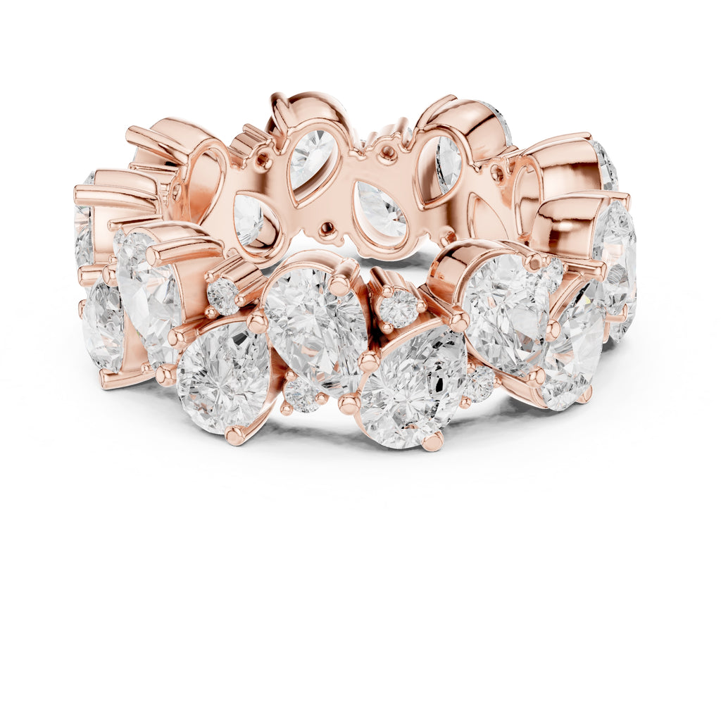 Pear Cluster Eternity Band Rose Gold