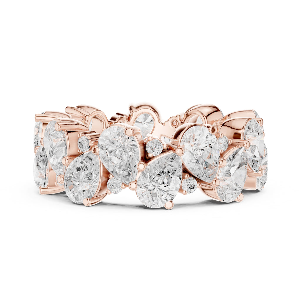 Pear Cluster Eternity Band Rose Gold