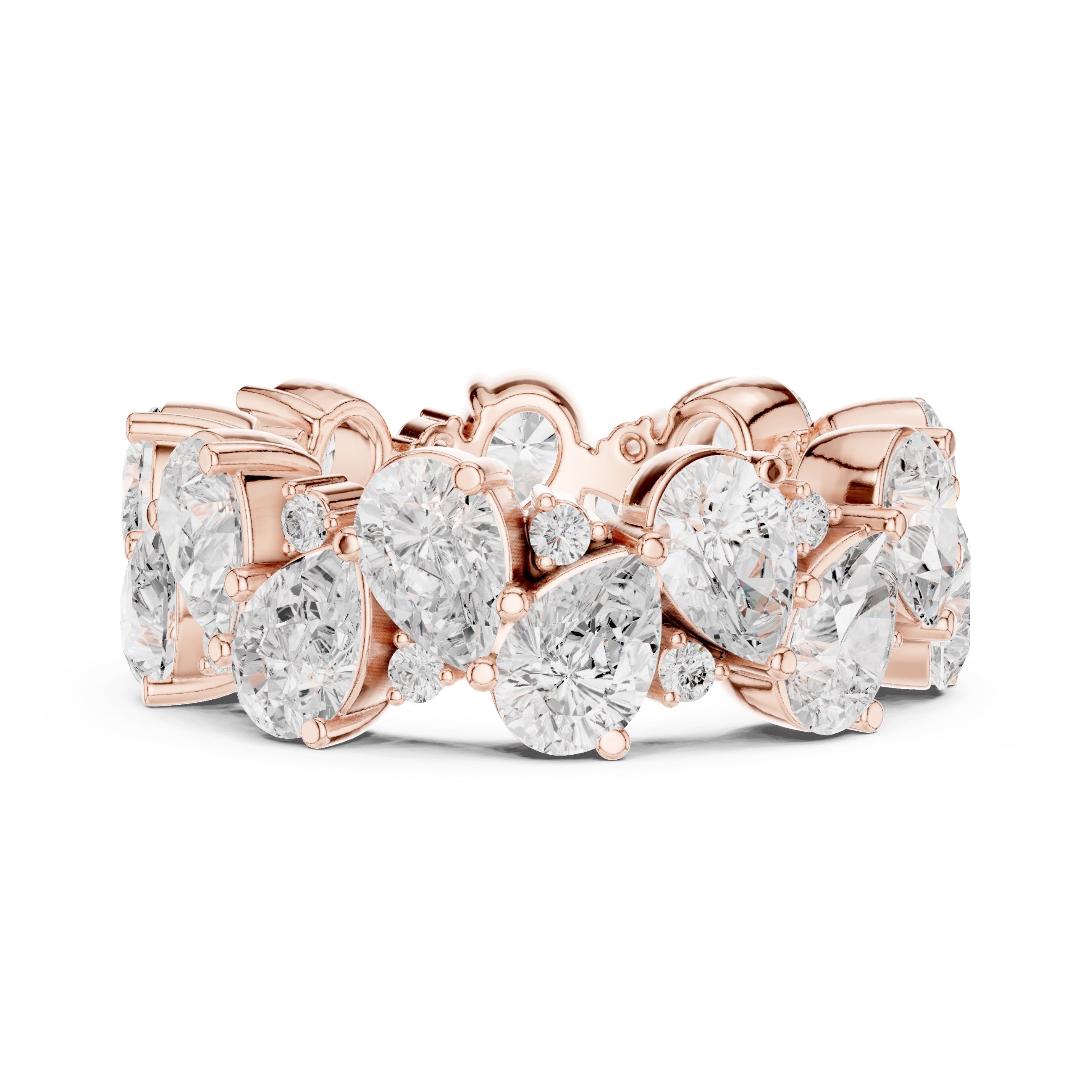 Pear Cluster Eternity Band Rose Gold