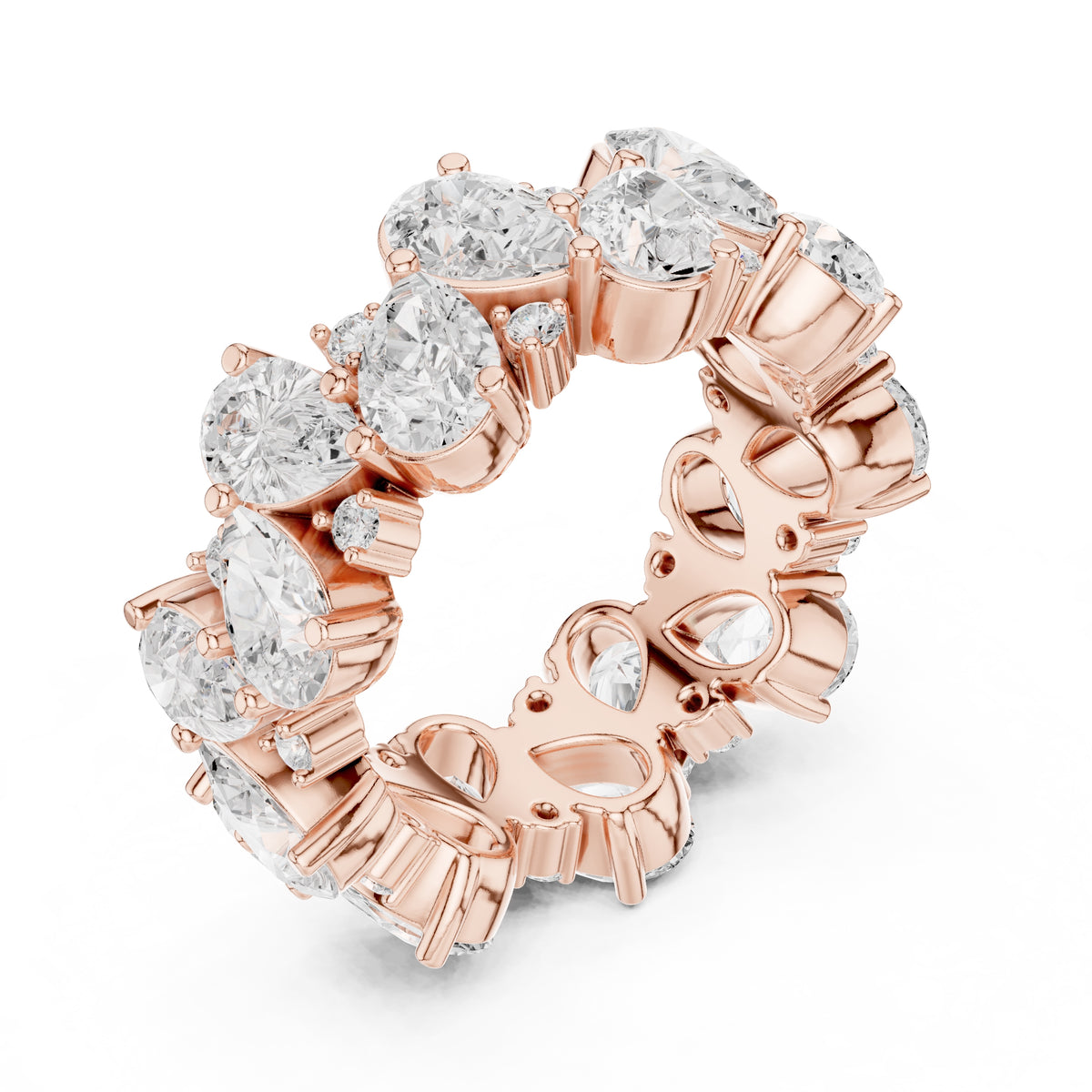 Pear Cluster Eternity Band Rose Gold