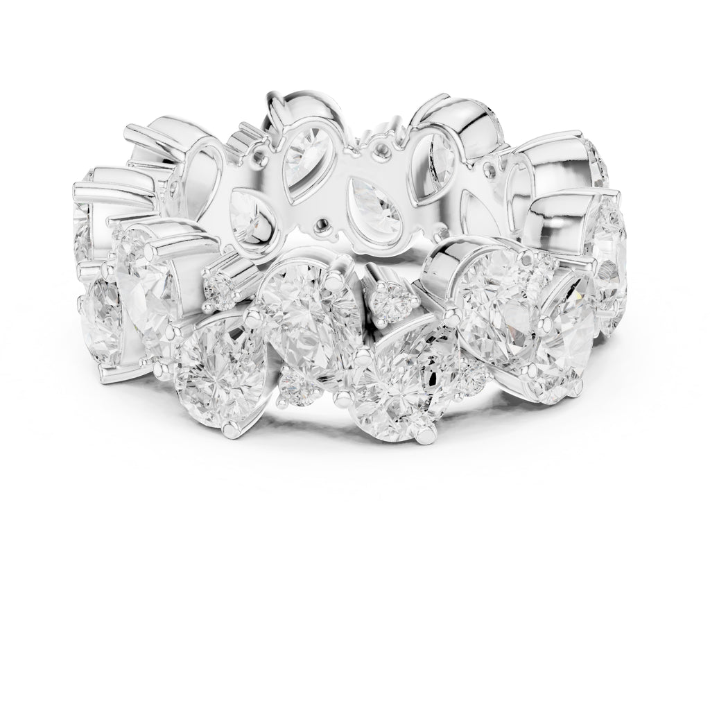 Pear Cluster Eternity Band White Gold
