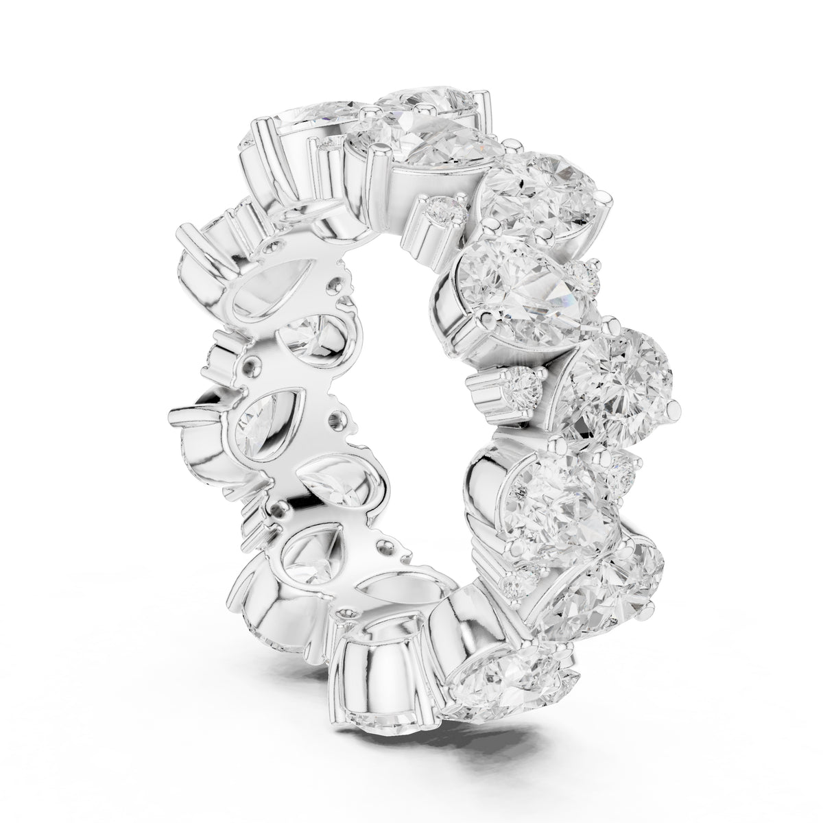 Pear Cluster Eternity Band White Gold