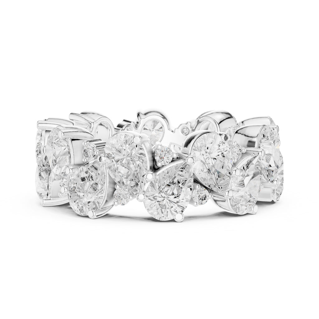 Pear Cluster Eternity Band White Gold