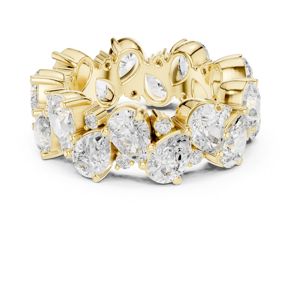 Pear Cluster Eternity Band Yellow Gold