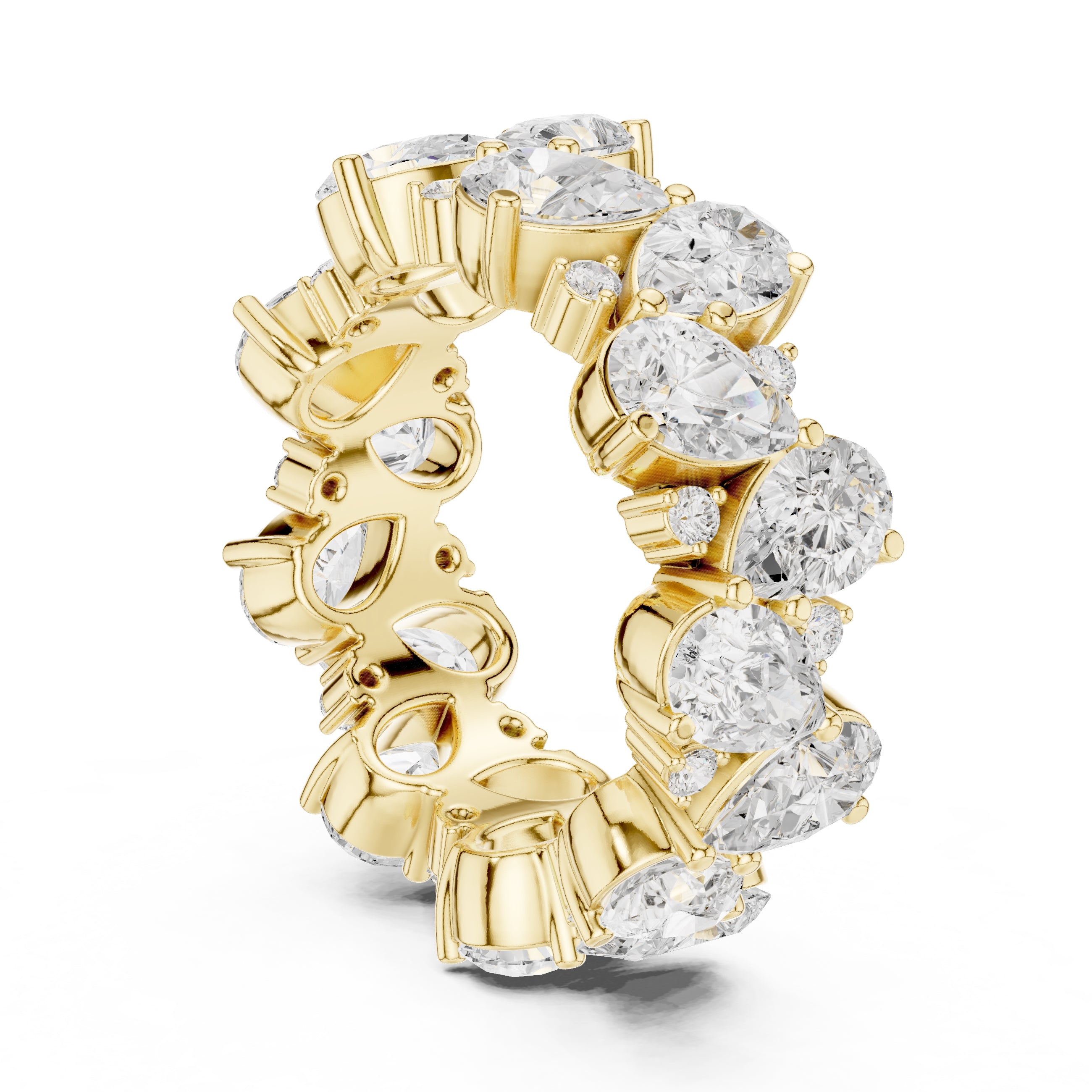 Pear Cluster Eternity Band Yellow Gold
