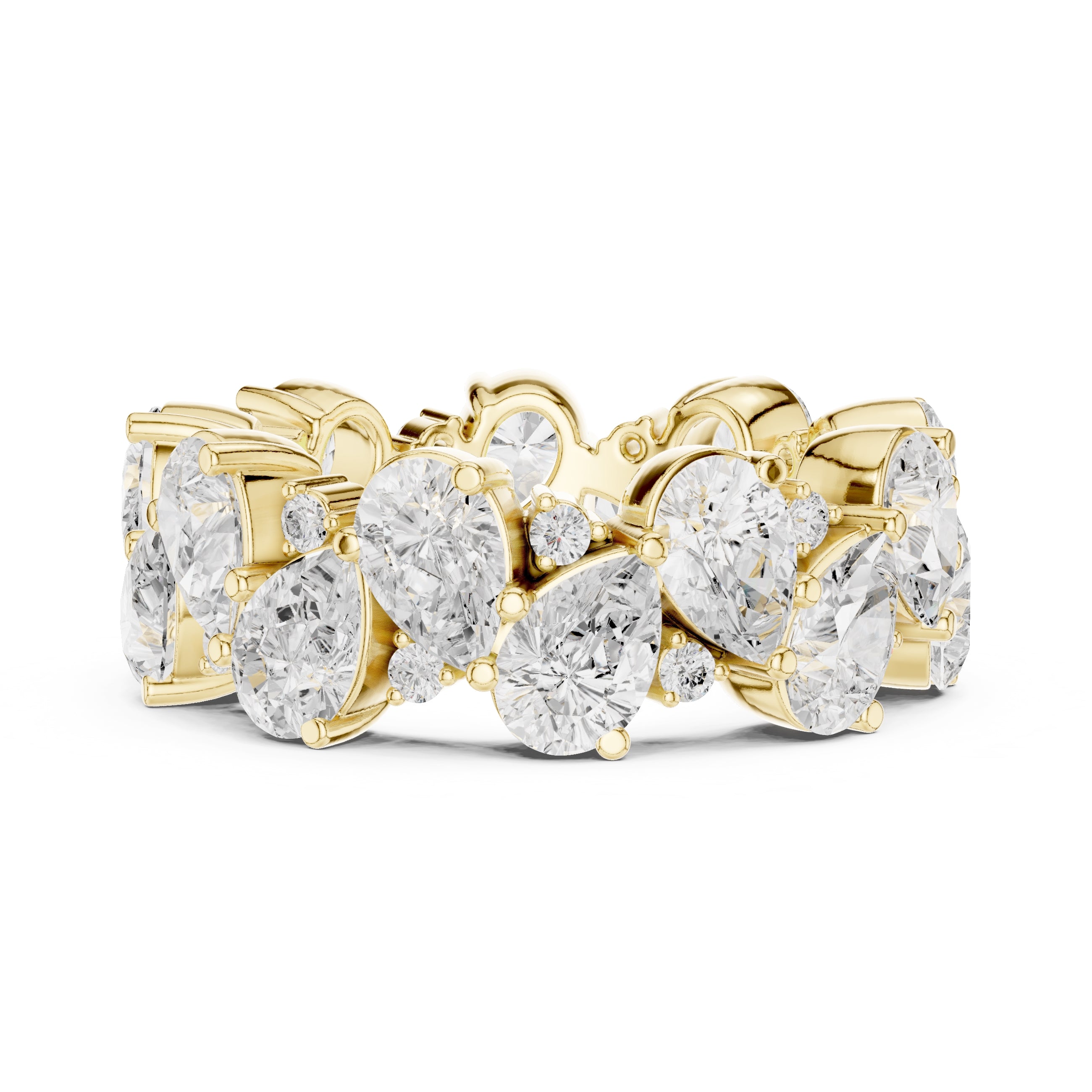 Pear Cluster Eternity Band Yellow Gold