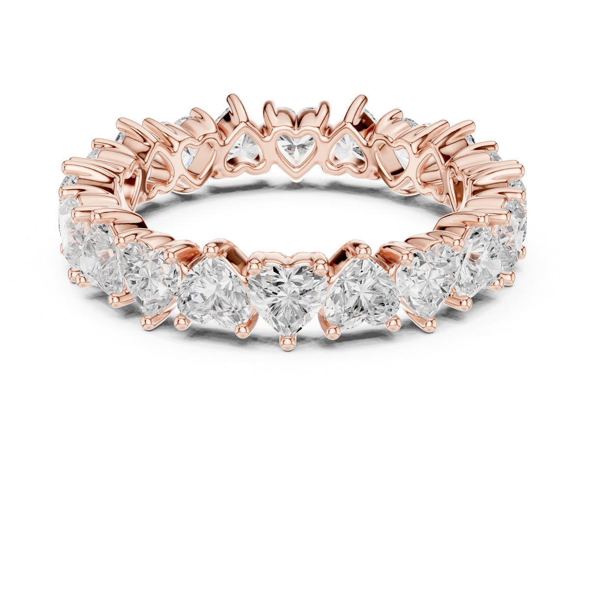 Heart Cut Eternity Band Rose Gold