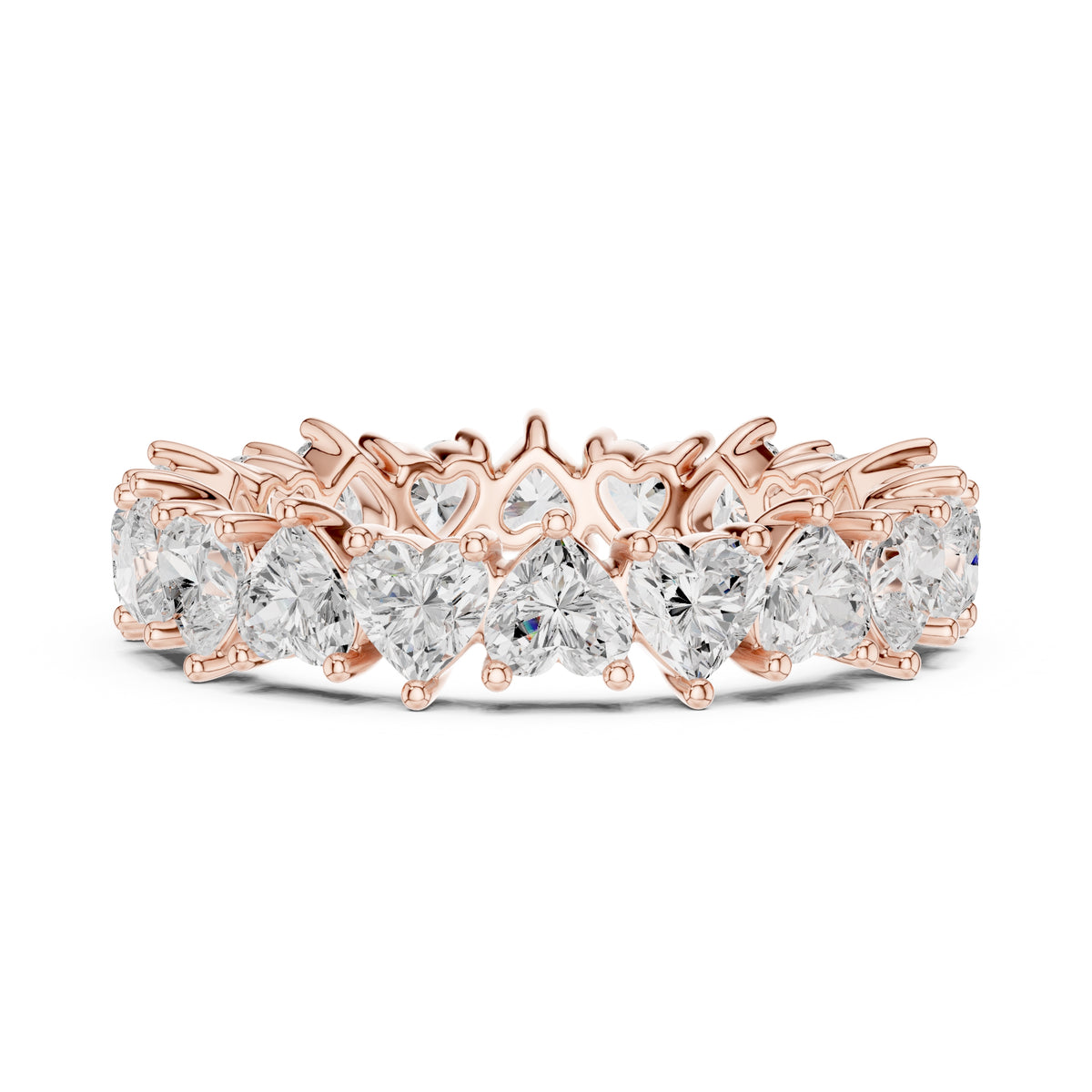 Heart Cut Eternity Band Rose Gold