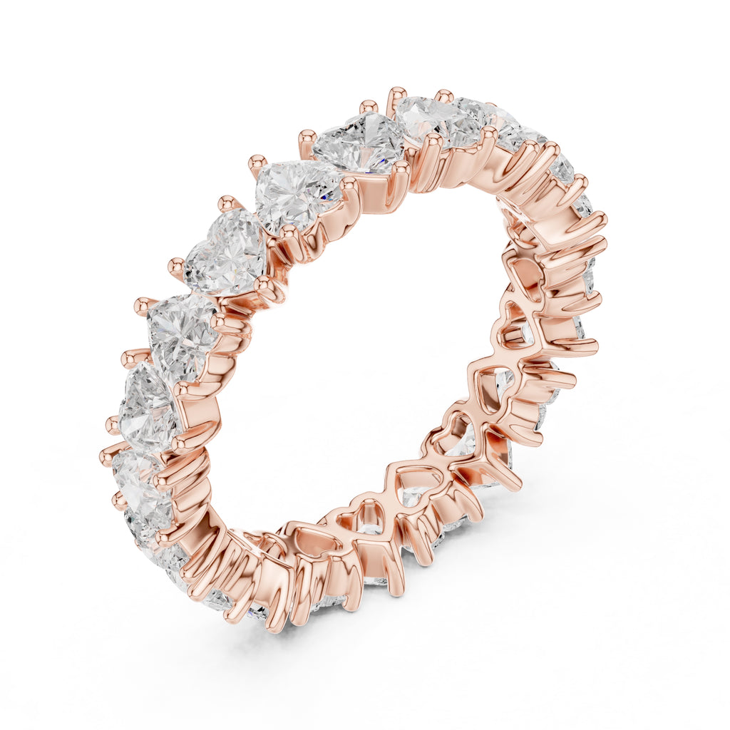 Heart Cut Eternity Band Rose Gold